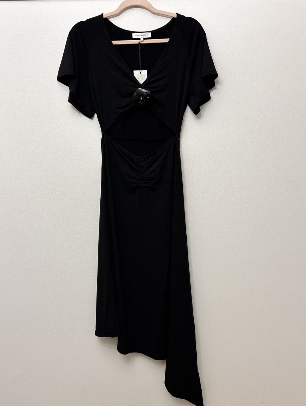 WeWoreWhat Asymmetrical Cut out dress in Black Size Small